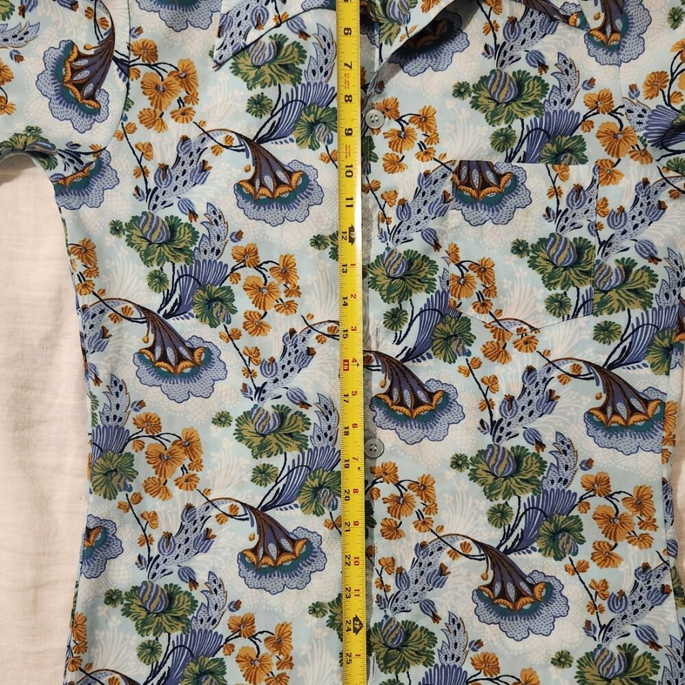 Studio One by Campus, Vtg 70s Psychedelic Paisely Disco Party Shirt - Size Small - Picture 5 of 7